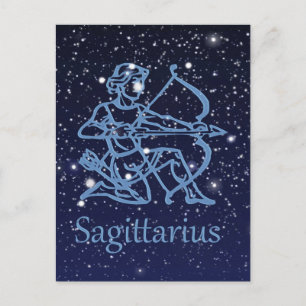 Sagittarius Constellation & Zodiac Sign with Stars Briefkaart