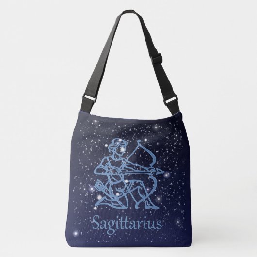 Sagittarius Constellation & Zodiac Sign with Stars Crossbody Tas (Voorkant)