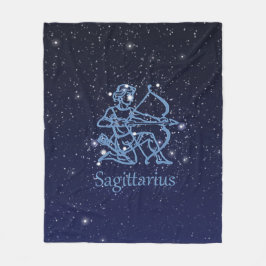 Sagittarius Constellation & Zodiac Sign with Stars Fleece Deken