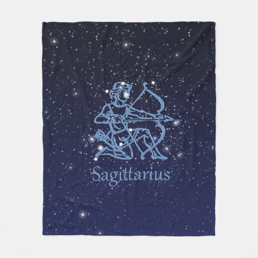 Sagittarius Constellation & Zodiac Sign with Stars Fleece Deken (Voorkant)