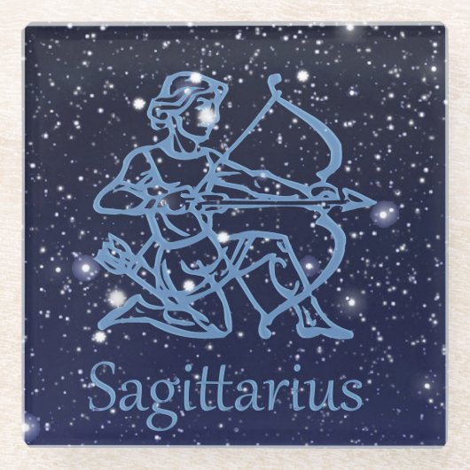 Sagittarius Constellation & Zodiac Sign with Stars Glazen Onderzetter (Voorkant)