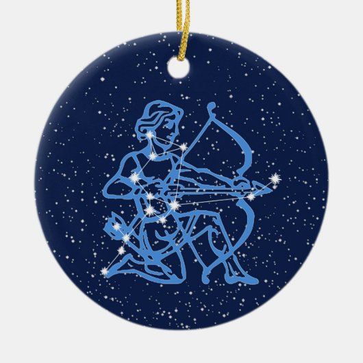 Sagittarius Constellation & Zodiac Sign with Stars Keramisch Ornament (Voorkant)