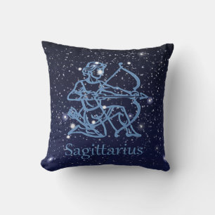 Sagittarius Constellation & Zodiac Sign with Stars Kussen
