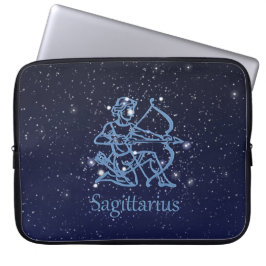 Sagittarius Constellation & Zodiac Sign with Stars Laptop Sleeve