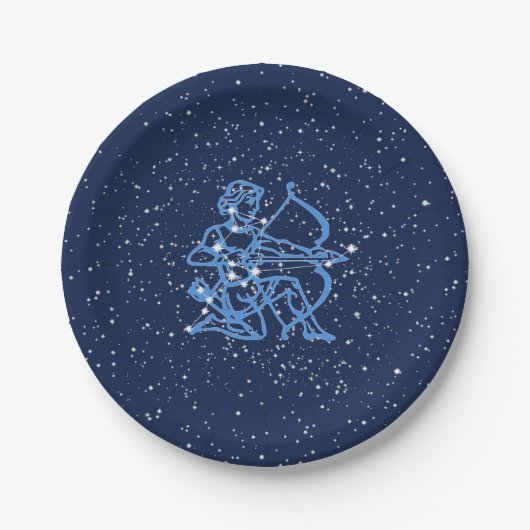 Sagittarius Constellation & Zodiac Sign with Stars Papieren Bordje (Voorkant)