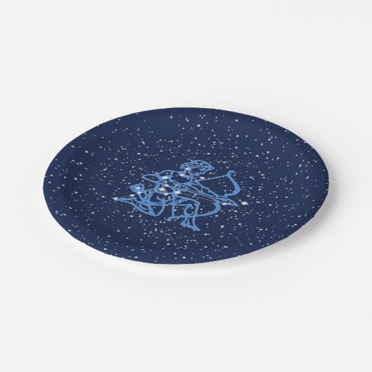 Sagittarius Constellation & Zodiac Sign with Stars Papieren Bordje (Gekanteld)