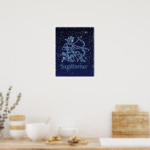 Sagittarius Constellation & Zodiac Sign with Stars Poster (Keuken)