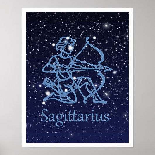 Sagittarius Constellation & Zodiac Sign with Stars Poster (Voorkant)