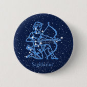 Sagittarius Constellation & Zodiac Sign with Stars Ronde Button 5,7 Cm (Voorkant)