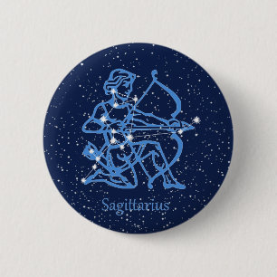 Sagittarius Constellation & Zodiac Sign with Stars Ronde Button 5,7 Cm
