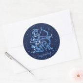 Sagittarius Constellation & Zodiac Sign with Stars Ronde Sticker (Envelop)
