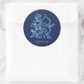 Sagittarius Constellation & Zodiac Sign with Stars Ronde Sticker (Tas)