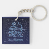 Sagittarius Constellation & Zodiac Sign with Stars Sleutelhanger (Achterkant)