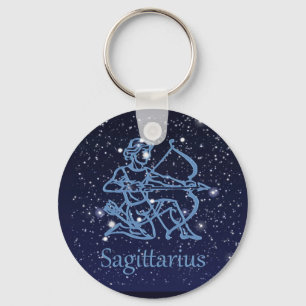 Sagittarius Constellation & Zodiac Sign with Stars Sleutelhanger