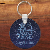 Sagittarius Constellation & Zodiac Sign with Stars Sleutelhanger (Voorkant)