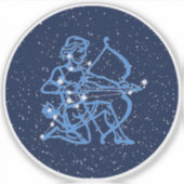 Sagittarius Constellation & Zodiac Sign with Stars Sticker (Voorkant)