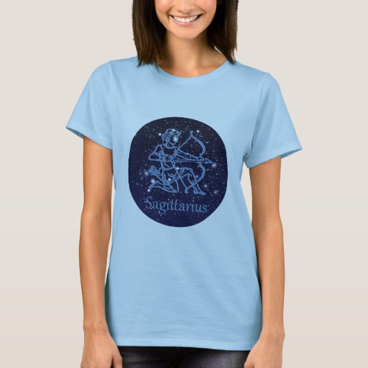Sagittarius Constellation & Zodiac Sign with Stars T-shirt (Voorkant)