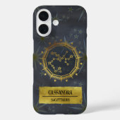 Sagittarius Dark Zodiac Astrologie: Zwart en Goud Case-Mate iPhone Case (Achterkant)
