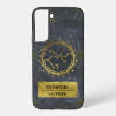 Sagittarius Dark Zodiac Astrologie: Zwart en Goud Samsung Galaxy Hoesje (Achterkant)