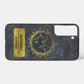 Sagittarius Dark Zodiac Astrologie: Zwart en Goud Samsung Galaxy Hoesje (Achterkant horizontaal)