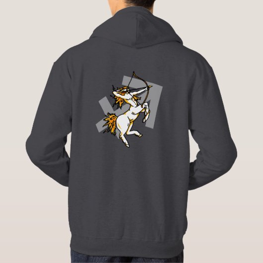 Sagittarius de Archer astrology mannen zip jogger Hoodie (Achterkant)