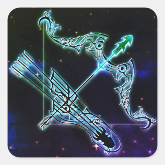 sagittarius de archer zodiastickers vierkante sticker (Voorkant)