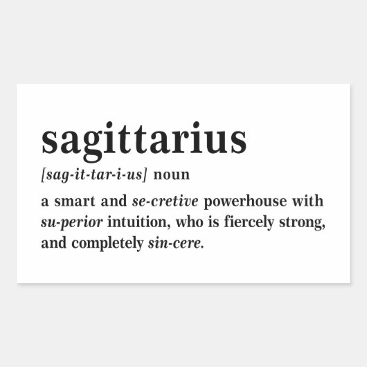Sagittarius Definitie Esthetische Astrologie Cadea Rechthoekige Sticker (Voorkant)