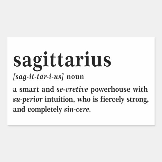 Sagittarius Definitie Esthetische Astrologie Cadea Rechthoekige Sticker (Voorkant)