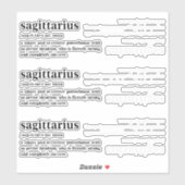 Sagittarius Definitie Esthetische Astrologie Cadea Sticker (Vel)