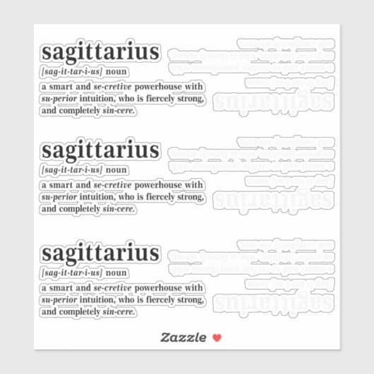 Sagittarius Definitie Esthetische Astrologie Cadea Sticker (Vel)