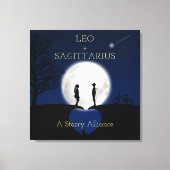 Sagittarius en Leo Zodiac Star Sign Moon Canvas (Voorkant)
