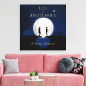 Sagittarius en Leo Zodiac Star Sign Moon Canvas Afdruk (Insitu (Woonkamer))