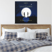 Sagittarius en Leo Zodiac Star Sign Moon Canvas Afdruk (Insitu (Slaapkamer))