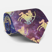 Sagittarius- en Nebula-ontwerp 7 Mannen Stropdas (Opgerold)