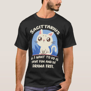 Sagittarius Feiten Kat Drama Astrologie Verjaardag T-shirt