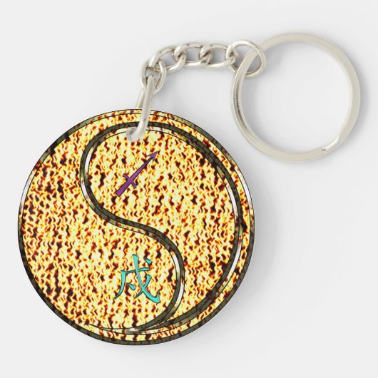 Sagittarius & Fire Dog Sleutelhanger (Achterkant)