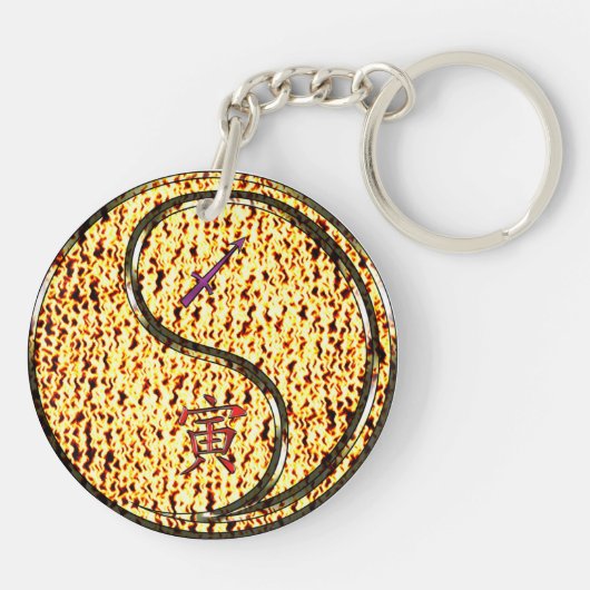Sagittarius & Fire Tiger Sleutelhanger (Achterkant)