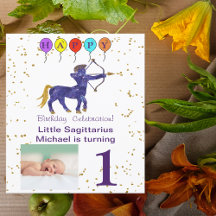 Sagittarius First Birthday Gold & Balloons
