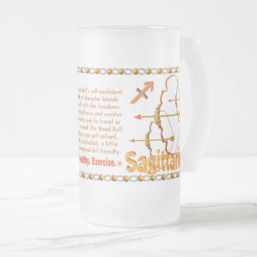 Sagittarius, geboren in 1985 in Valxart Matglas Bierpul (Voorkant rechts)