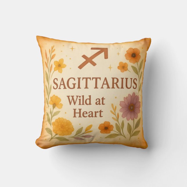 Sagittarius Gift Pillow – Wild at Heart Astrology  Kussen (Voorkant)