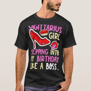 Sagittarius Girl Horoscope Heels Stepping Birthday T-shirt