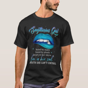 Sagittarius Girls Black Queen November December Bi T-shirt
