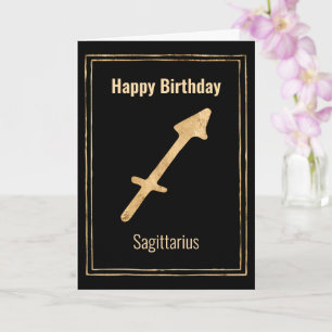 Sagittarius Gold astrology zodiac Happy Birthday Kaart