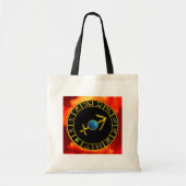 SAGITTARIUS Gold Blue Zodiac Jewel Astrology Chart Tote Bag (Voorkant)
