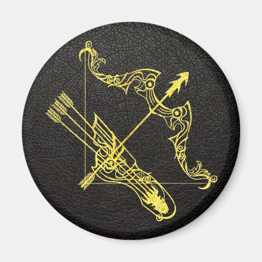 Sagittarius Gold op leder Magneet (Voorkant)