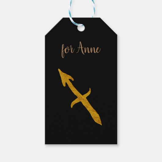 Sagittarius Golden Custom Astrology Sign Cadeaulabel (Voorkant)