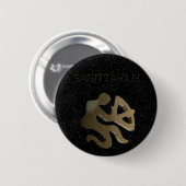 Sagittarius golden sign ronde button 5,7 cm (Voorkant /achterkant)