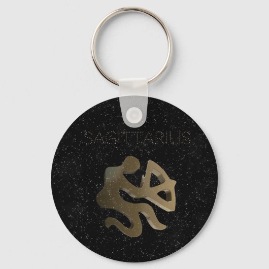 Sagittarius golden sign sleutelhanger (Voorkant)