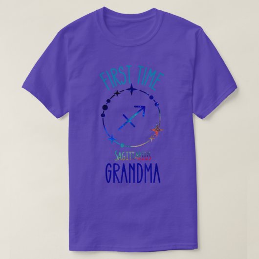 Sagittarius Grandma Zodiac Symbol First Time Grand T-shirt (Design voorkant)