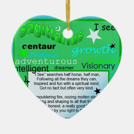 SAGITTARIUS GREETING KERAMISCH ORNAMENT (Voorkant)
